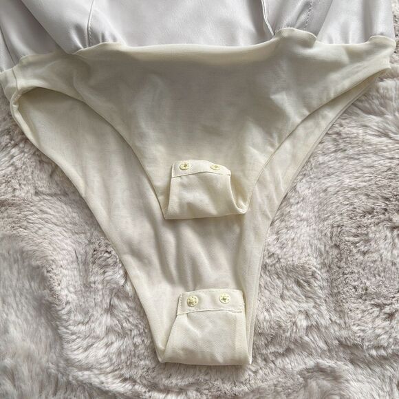 PINKO Dedicato 3 Bodysuit in White Made in Italy Size 6 US - Picture 4 of 13